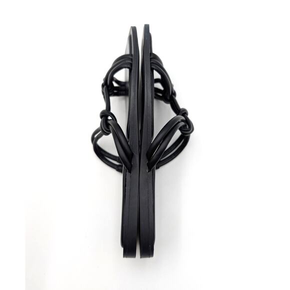 Azalea Wang Stetson Tubular Straps Knot Flat Sandals Women's Black Size US7 EU38 - Picture 6 of 11
